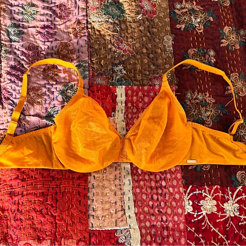 Orange Glitter Gossard Glossies Sheer Moulded Bra 32E